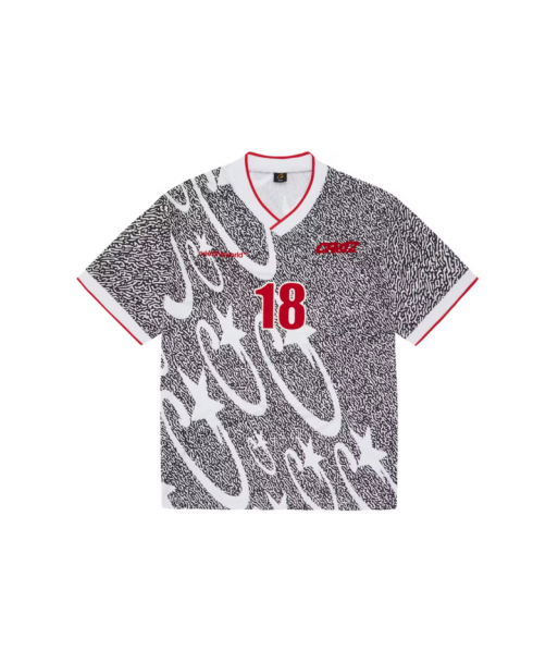 T-shirt Grey Red Football Jersey Stellations | Corteiz les muscles