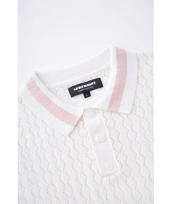 Knitwear White / Pink Knit Polo | Unknown destockage