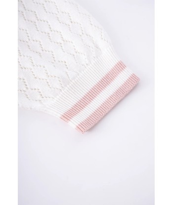 Knitwear White / Pink Knit Polo | Unknown destockage