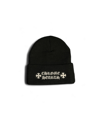 Beanies Black White Spellout Wool | Chrome Hearts commande en ligne