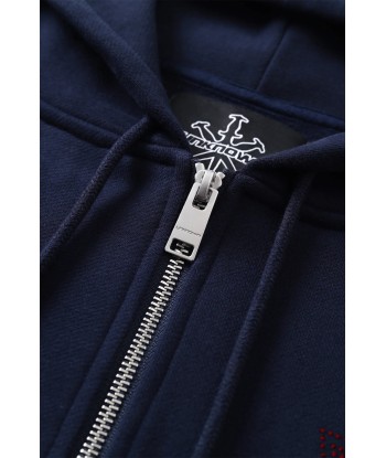 Zip Hoodie Navy/Red Crosses Rhinestone | Unknown la colonne vertébrale