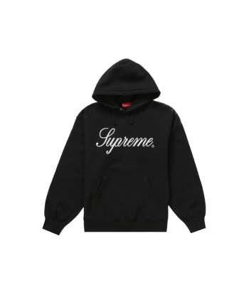 Hoodie Raised Script Black | Supreme brillant des détails fins