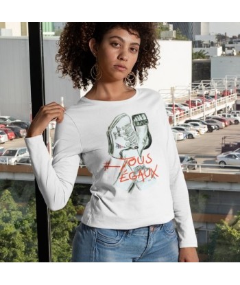 Liberté Chérie™ | T-Shirt Féministe Manches Longues Tous Egaux la colonne vertébrale