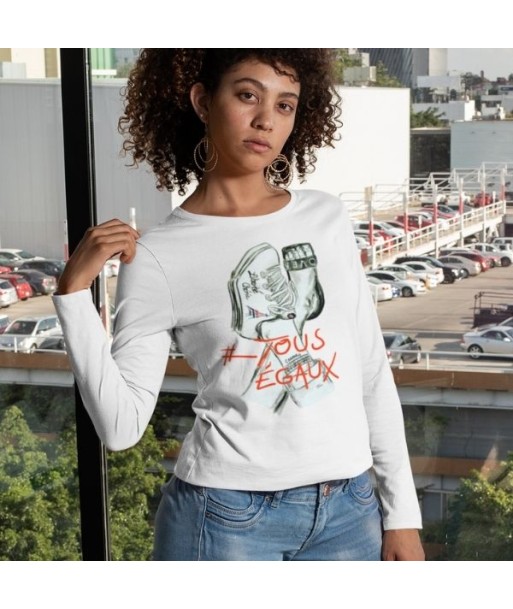 Liberté Chérie™ | T-Shirt Féministe Manches Longues Tous Egaux la colonne vertébrale