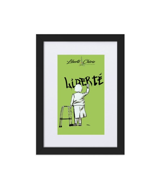 Liberté Chérie™ | Affiche Pop Art Féministe Encadrée Mamie Vert en stock