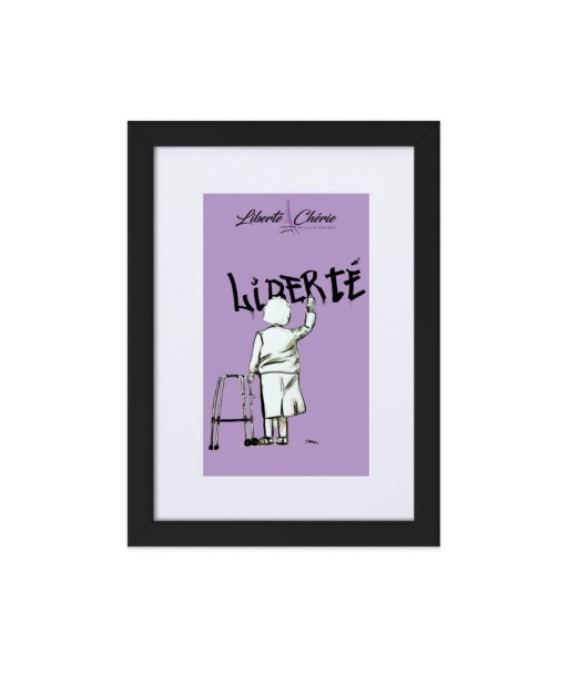 Liberté Chérie™ | Affiche Pop Art Féministe Encadrée Mamie Lilas Paris Déstockage Promo