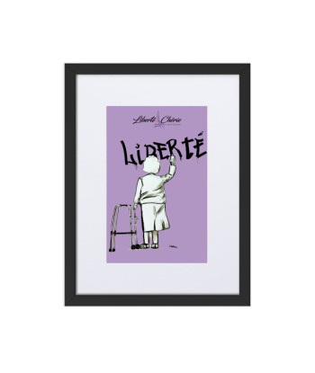 Liberté Chérie™ | Affiche Pop Art Féministe Encadrée Mamie Lilas Paris Déstockage Promo