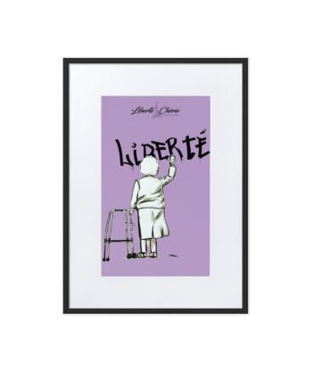 Liberté Chérie™ | Affiche Pop Art Féministe Encadrée Mamie Lilas Paris Déstockage Promo