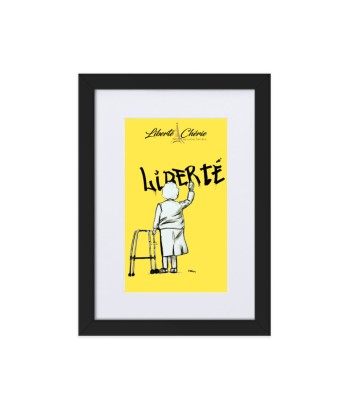 Liberté Chérie™ | Affiche Pop Art Féministe Encadrée Mamie Jaune paiement sécurisé