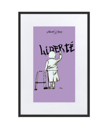 Liberté Chérie™ | Affiche Pop Art Féministe Encadrée Mamie Lilas Paris Déstockage Promo