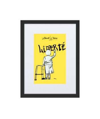 Liberté Chérie™ | Affiche Pop Art Féministe Encadrée Mamie Jaune paiement sécurisé