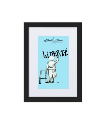 Liberté Chérie™ | Affiche Pop Art Féministe Encadrée Mamie Bleu pour bénéficier 