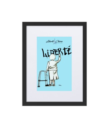 Liberté Chérie™ | Affiche Pop Art Féministe Encadrée Mamie Bleu pour bénéficier 