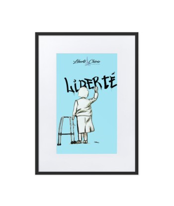 Liberté Chérie™ | Affiche Pop Art Féministe Encadrée Mamie Bleu pour bénéficier 