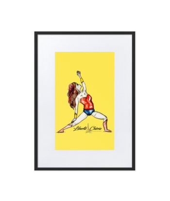 Liberté Chérie™ | Affiche Pop Art Féministe Encadrée Posture De Guerrière Jaune online