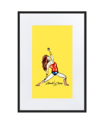 Liberté Chérie™ | Affiche Pop Art Féministe Encadrée Posture De Guerrière Jaune online