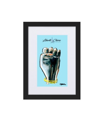 Liberté Chérie™ | Affiche Pop Art Féministe Encadrée Girl Power Bleu livraison et retour toujours gratuits