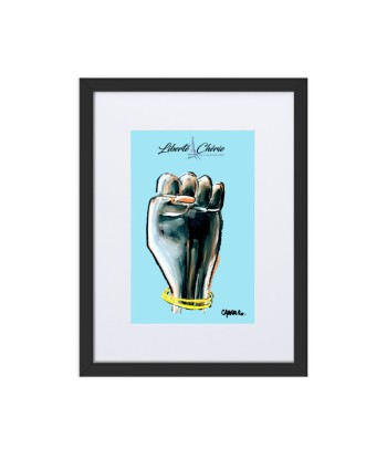 Liberté Chérie™ | Affiche Pop Art Féministe Encadrée Girl Power Bleu livraison et retour toujours gratuits