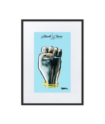 Liberté Chérie™ | Affiche Pop Art Féministe Encadrée Girl Power Bleu livraison et retour toujours gratuits