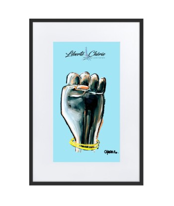 Liberté Chérie™ | Affiche Pop Art Féministe Encadrée Girl Power Bleu livraison et retour toujours gratuits