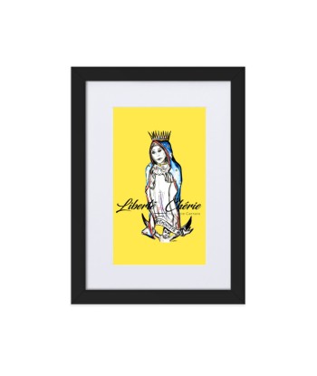 Liberté Chérie™ | Affiche Pop Art Féministe Jaune Paris Déstockage Promo