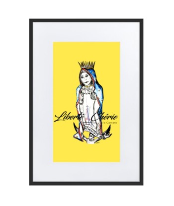 Liberté Chérie™ | Affiche Pop Art Féministe Jaune Paris Déstockage Promo