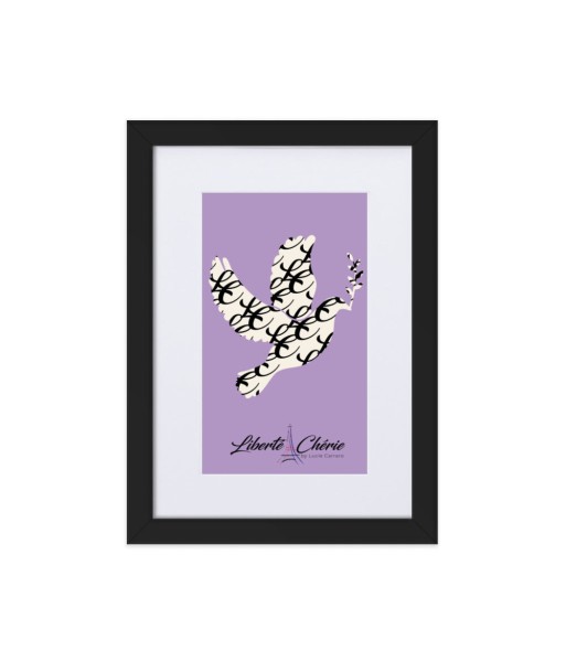 Liberté Chérie™ | Affiche Féministe Encadrée Colombe Monogramme Lilas Comparez plus de prix