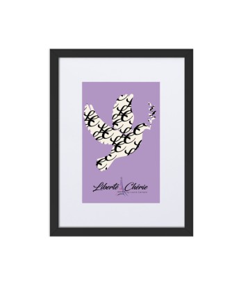 Liberté Chérie™ | Affiche Féministe Encadrée Colombe Monogramme Lilas Comparez plus de prix