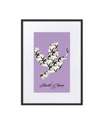 Liberté Chérie™ | Affiche Féministe Encadrée Colombe Monogramme Lilas Comparez plus de prix