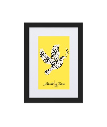 Liberté Chérie™ | Affiche Féministe Encadrée Colombe Monogramme Jaune france