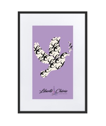 Liberté Chérie™ | Affiche Féministe Encadrée Colombe Monogramme Lilas Comparez plus de prix