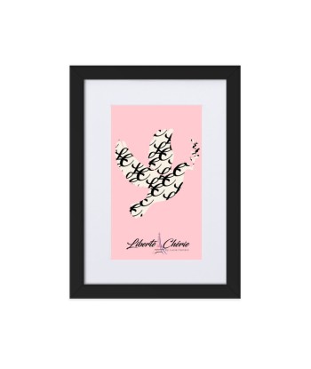 Liberté Chérie™ | Affiche Féministe Encadrée Colombe Monogramme Rose Pour