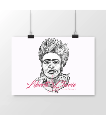 Liberté Chérie™ | Affiche Féministe Satiné Frida Pink pas cher 