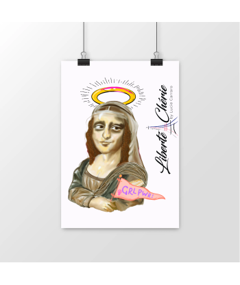 Liberté Chérie™ | Affiche Féministe Mat Mona Lisa Grl Pwr Venez découvrir notre 