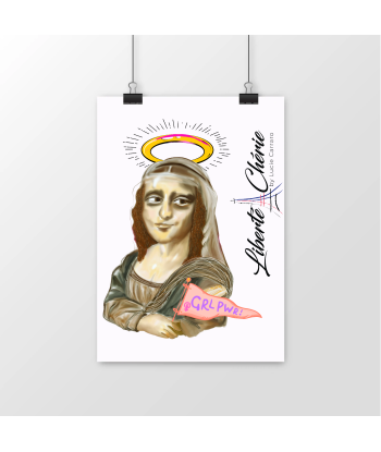 Liberté Chérie™ | Affiche Féministe Satiné Mona Lisa Grl Pwr Les magasins à Paris