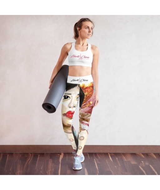 Liberté Chérie™ | Legging Yoga Féministe Sacheen Littlefeather Blanc prix