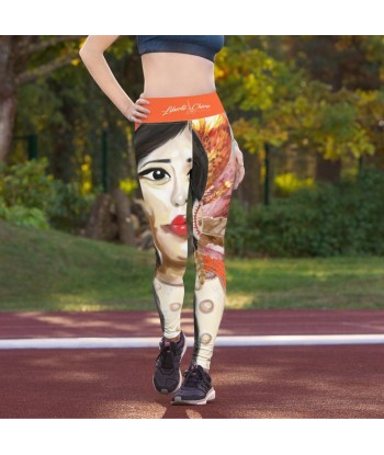 Liberté Chérie™ | Legging Yoga Féministe Sacheen Littlefeather Orange offre 