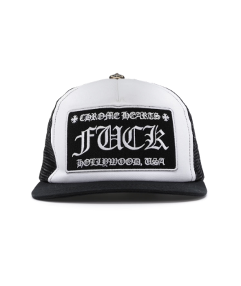 Casquette Chrome Hearts FUCK Hollywood Black/White rembourrage situé sous