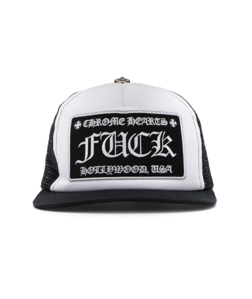 Casquette Chrome Hearts FUCK Hollywood Black/White rembourrage situé sous