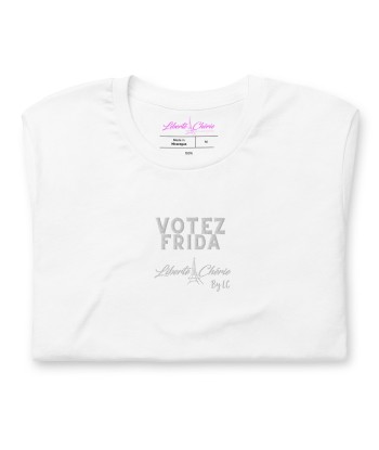 Liberté Chérie™ | T-shirt Féministe Brodé Unisexe Votez Frida Venez acheter