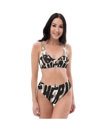 Liberté Chérie™ | Maillot De Bain Éco-Responsable Taille Haute Noir Beige Mon Coeur offre 