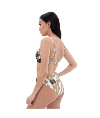 Liberté Chérie™ | Maillot De Bain Éco-Responsable Taille Haute Noir Beige Mon Coeur offre 