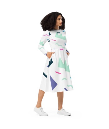 Liberté Chérie™ | Robe Féministe Midi Simone 90' Blanche s'inspire de l'anatomie humaine