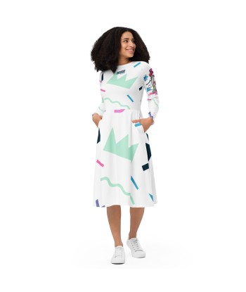 Liberté Chérie™ | Robe Féministe Midi Simone 90' Blanche s'inspire de l'anatomie humaine