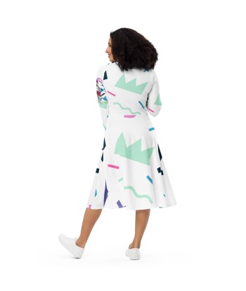 Liberté Chérie™ | Robe Féministe Midi Simone 90' Blanche s'inspire de l'anatomie humaine