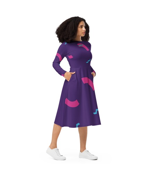 Liberté Chérie™ | Robe Féministe Midi Simone 90' Purple plus qu'un jeu 