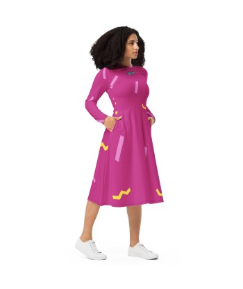 Liberté Chérie™ | Robe Féministe Midi Simone 90' Fushia les ctes