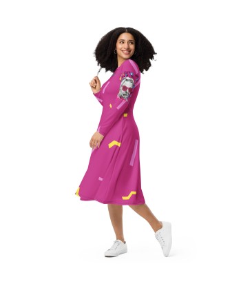 Liberté Chérie™ | Robe Féministe Midi Simone 90' Fushia les ctes