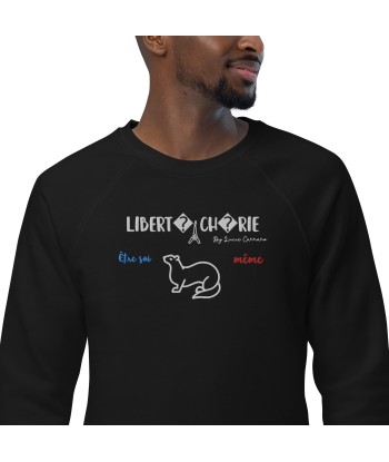 Liberté Chérie™ | Sweat Féministe Bio Raglan Être Soi-Même Fouine rembourrage situé sous