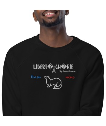 Liberté Chérie™ | Sweat Féministe Bio Raglan Être Soi-Même Fouine rembourrage situé sous